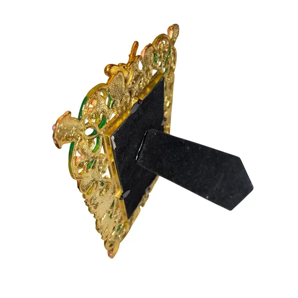 Butterfly Rhinestone Enamel Vintage Picture Photo Frame